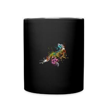 Splash Dinosaur Tyrannosaurus rex T-rex squelette - Mug uni - noir - Devant