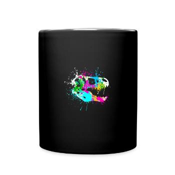 Splash Dinosaur Tyrannosaurus rex T-rex squelette - Mug uni - noir - Devant