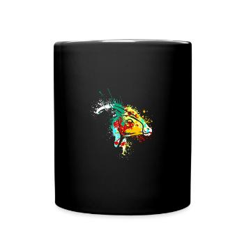 Splash art Dinosaur Parasaurolophus head - Tasse einfarbig - Schwarz - Vorne