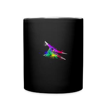 Splash art Dinosaur pterosaurs head - Full Colour Mug - black - Front