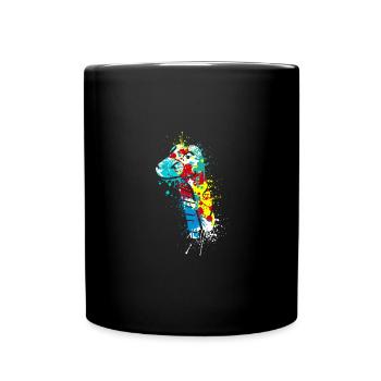 Splash art Dinosaur sauropod diplodocus head - Full Colour Mug - black - Front