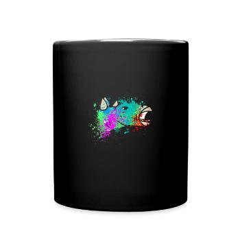 Splash art Dinosaur Stegosaurus head - Tasse einfarbig - Schwarz - Vorne