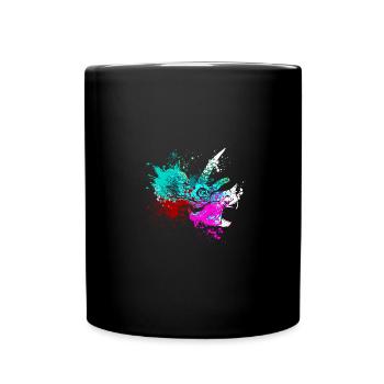 Splash art Dinosaur Triceratops head - Tasse einfarbig - Schwarz - Vorne