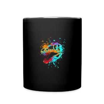 Éclaboussure Dinosaure Tyrannosaurus rex tête T-rex - Mug uni - noir - Devant