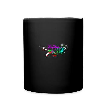 Splash art Dinosaur velociraptor - Tasse einfarbig - Schwarz - Vorne