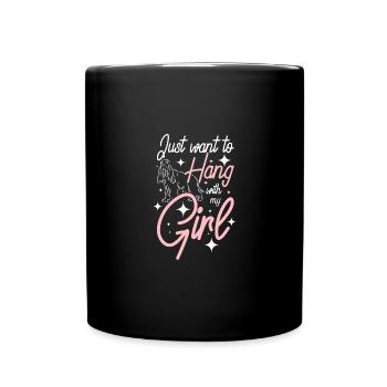 Je veux juste traîner avec ma fille cocker spaniel - Mug uni - noir - Devant