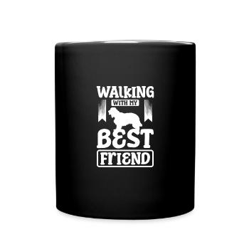 Marcher avec mon meilleur cocker fiend spaniel - Mug uni - noir - Devant