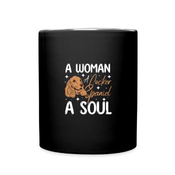 A woman a cocker spaniel a soul - Full Colour Mug - black - Front