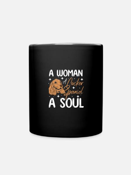 A woman a cocker spaniel a soul - Full Colour Mug - black