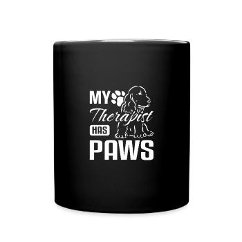 Mon thérapeute a des pattes cocker spaniel - Mug uni - noir - Devant