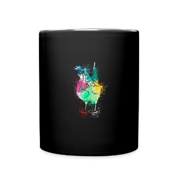 Colerfull Splash Art Farm animaux poulet - Mug uni - noir - Devant
