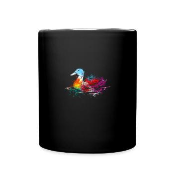 Colerfull Splash Art Farm animaux Canard - Mug uni - noir - Devant
