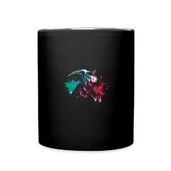 Colerfull Splash Art Farm animals Goat head - Full Colour Mug - black - Front