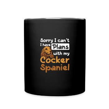 Je ne peux pas J’ai des projets avec mon cocker spaniel - Mug uni - noir - Devant