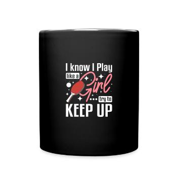 Les femmes jouent au ping-pong comme une fille - Mug uni - noir - Devant