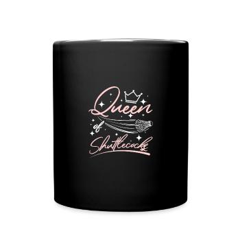 Femmes Fille reine des volants de badminton - Mug uni - noir - Devant