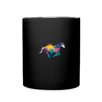 Colorful Splash Art Farm animaux Cheval - Mug uni - noir - Devant