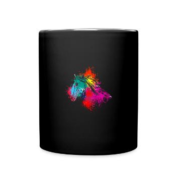 Colorful Splash Art Farm animals Horse Head - Tasse einfarbig - Schwarz - Vorne