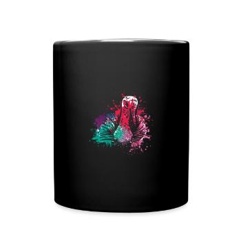 Colorful Splash Farm animals thanksgiving Turkey - Full Colour Mug - black - Front