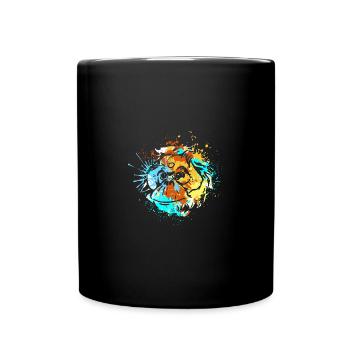 Splash Art Singe Bornéo Orang-outan - Mug uni - noir - Devant