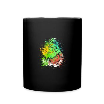 Splash Art Singe Bornéo Orang-outan - Mug uni - noir - Devant
