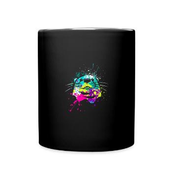 Splash Art Otter Otter géante Loutre de lac - Mug uni - noir - Devant
