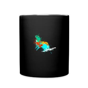 Splash Art Otter Otter géante Loutre de lac - Mug uni - noir - Devant