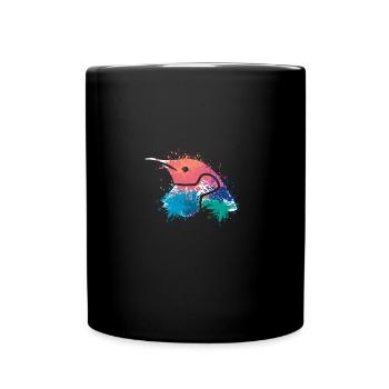 Splash Art Zwergpinguin Kaiserpinguin - Tasse einfarbig - Schwarz - Vorne