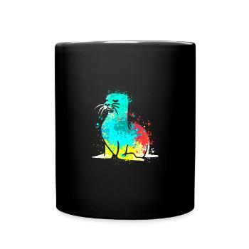 Splash Art Seal Lion de mer - Mug uni - noir - Devant