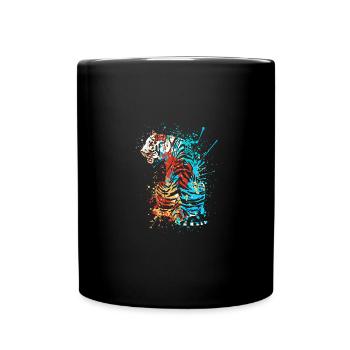 Splash Art Sibirischer indischer tiger - Tasse einfarbig - Schwarz - Vorne