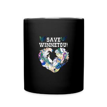 enregistrer winnetou,font,typo,Winnetou, plumes - Mug uni - noir - Devant
