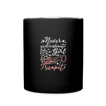 Ne sous-estimez jamais une fille avec une trompette - Mug uni - noir - Devant