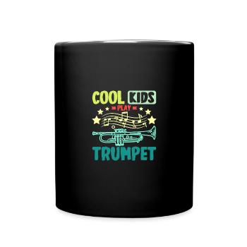 Trumpeters children cool kids play tumpet - Full Colour Mug - black - Front