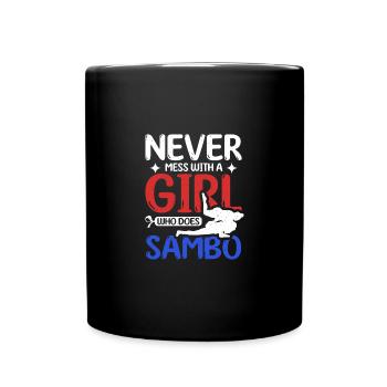 Never mess with a girl who does Sambo - Full Colour Mug - black - Front
