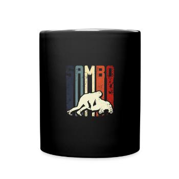 Retro vintage sambo fighter - Full Colour Mug - black - Front