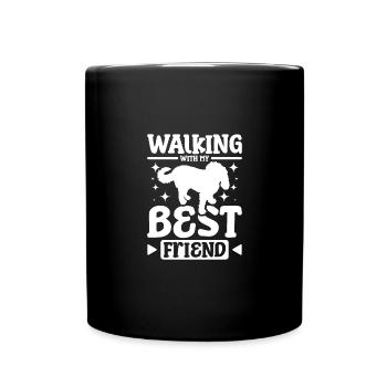 Marcher avec mon meilleur ami cockapoo - Mug uni - noir - Devant