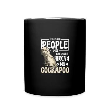 Plus je rencontrais de gens, plus j’aimais mon cockapoo - Mug uni - noir - Devant
