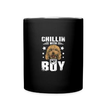chillin avec mon garçon cockapoo - Mug uni - noir - Devant