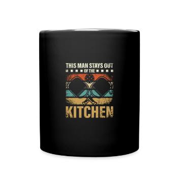 This man stays out of the kitchen Pickleball - Full Colour Mug - black - Front