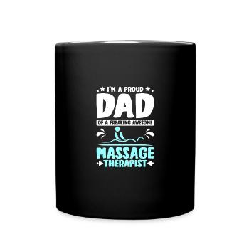 Fathers day dad of a awesome Massage therapist - Tasse einfarbig - Schwarz - Vorne