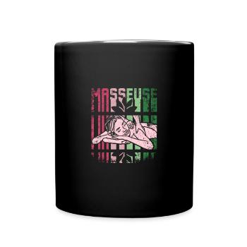 Cool Retro Vintage Massage therapists - Tasse einfarbig - Schwarz - Vorne