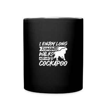 Longues promenades romantiques avec mon cockapoo - Mug uni - noir - Devant