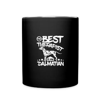 The best therapist is my dalmatian - Full Colour Mug - black - Front