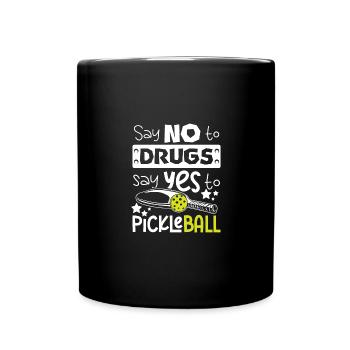 Say No To Drugs Say Yes To Pickleball Red Ribbon - Full Colour Mug - black - Front