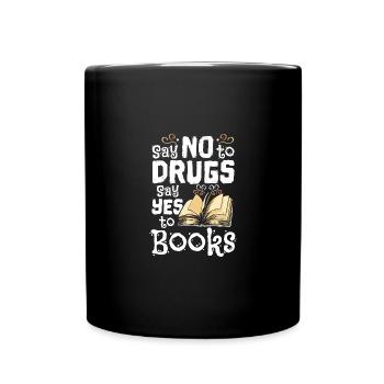 Dites non aux drogues Dites oui aux livres Ruban rouge - Mug uni - noir - Devant