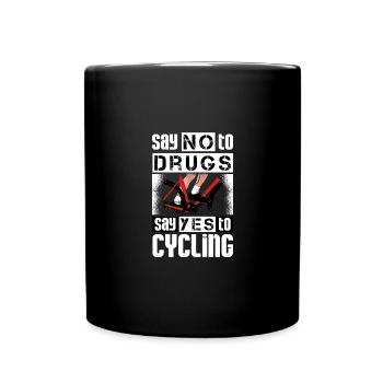 Say No To Drugs Say Yes To Cycling Red Ribbon - Full Colour Mug - black - Front