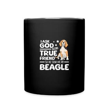 Dieu m’envoie mon meilleur ami beagle - Mug uni - noir - Devant
