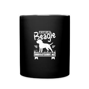 At least my beagle understands me - Full Colour Mug - black - Front