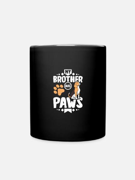 My beagle brother has paws - Tasse einfarbig - Schwarz