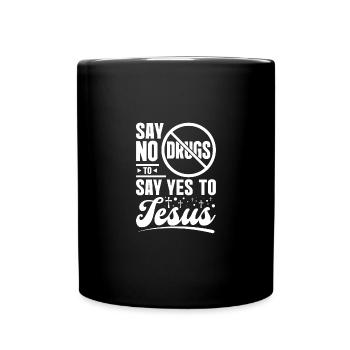 Say No To Drugs Say Yes To Jesus Red Ribbon - Full Colour Mug - black - Front